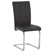 Set di sedie imbottite in ecopelle nera a sbalzo retrò sala da pranzo sala conferenze
