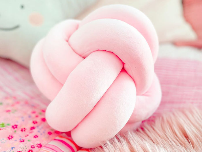 Cuscino Decorativo Cuscino Nodo Velluto Rosa 20 x 20 cm Accessori Decorativi