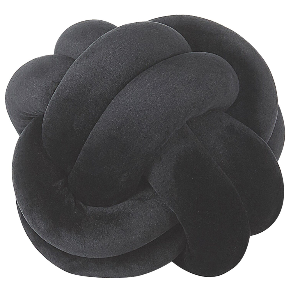 Cuscino Decorativo Cuscino Nodo Velluto Nero 20 x 20 cm Accessori Decorativi