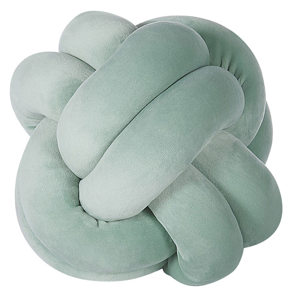 Cuscino Decorativo Cuscino Nodo Velluto Verde 20 x 20 cm Accessori Decorativi