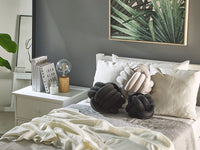 Cuscino Decorativo Cuscino Nodo Velluto Nero 30 x 30 cm Accessori Decorativi