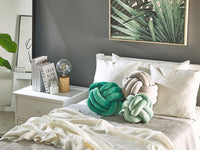 Cuscino Decorativo Cuscino Nodo Velluto Verde Bottiglia 30 x 30 cm Accessori Decorativi
