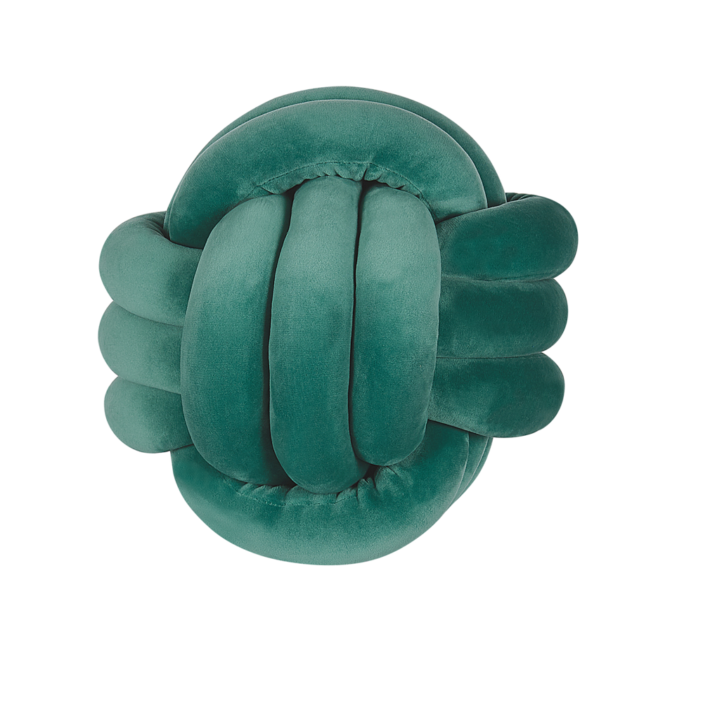 Cuscino Decorativo Cuscino Nodo Velluto Verde Bottiglia 30 x 30 cm Accessori Decorativi