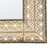 Specchio da Muro Rettangolare Cornice Dorata 69 x 90 cm Decorazione Medio Orientale