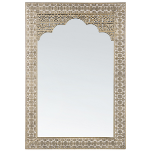 Specchio da Muro Rettangolare Cornice Dorata 60 x 95 cm Decorazione Orientale