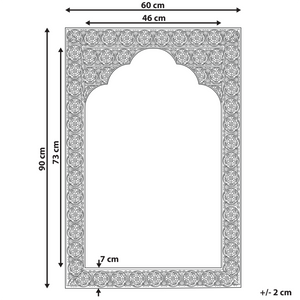 Specchio da Muro Rettangolare Cornice Dorata 60 x 95 cm Decorazione Orientale