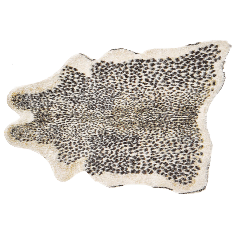 Tappeto Con Stampa Marrone Pelliccia Sintetica 60 x 90 cm Soggiorno Camera Da Letto Contemporaneo