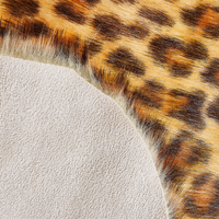 Tappeto Con Stampa Leopardata Marrone Pelliccia Sintetica 60 x 90 cm Soggiorno Camera Da Letto Contemporaneo