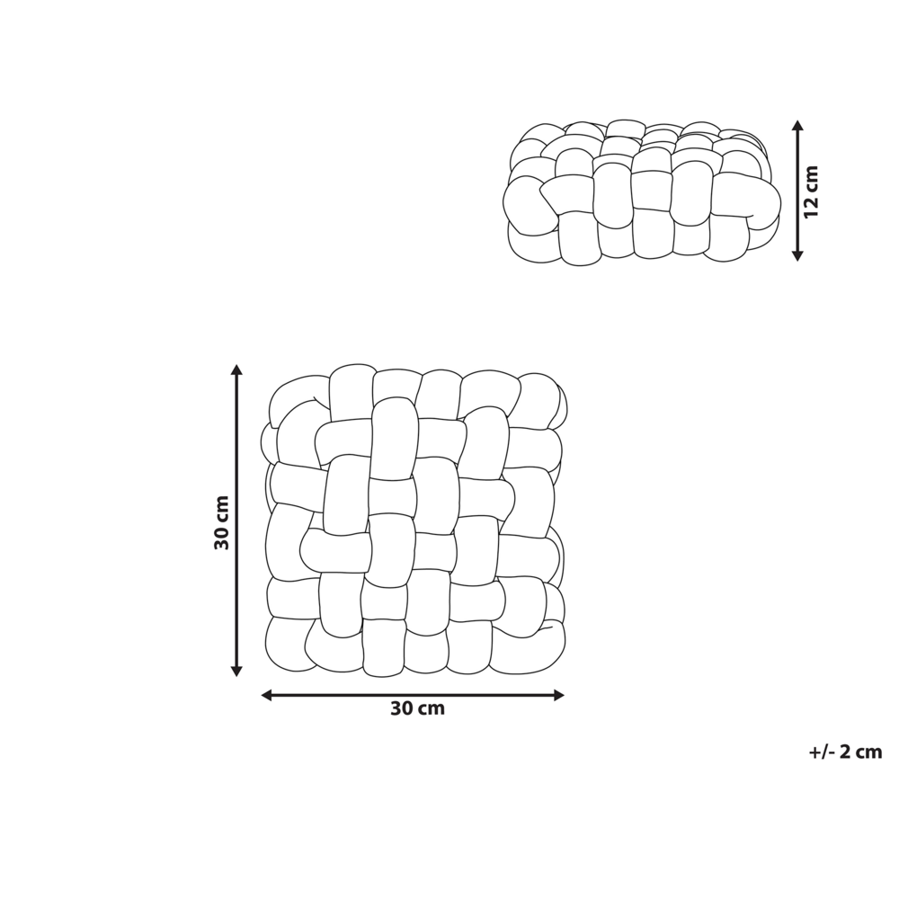 Cuscino Nodo Velluto Blu 30 x 30 cm Legato Peluche Quadrato Decorativo Moderno