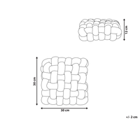 Cuscino Nodo Velluto Blu 30 x 30 cm Legato Peluche Quadrato Decorativo Moderno