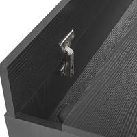 Scrivania da casa Piano in legno Nero Base in metallo 2 cassetti Legno chiaro 120 x 60 cm Design minimalista