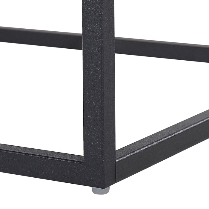 Cassettiera Effetto Cemento Legno Chiaro 4 Ripiani Base in Metallo Nero Industriale