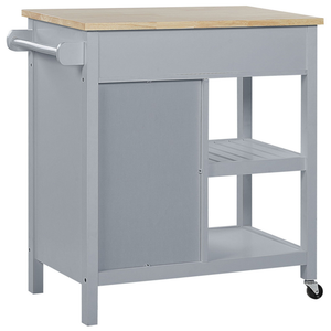 Carrello da cucina in MDF grigio legno chiaro con ripiano per armadietto con ripiani Cassetti con ruote scandinavo