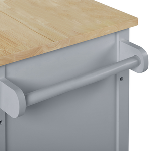 Carrello da cucina in MDF grigio legno chiaro con ripiano per armadietto con ripiani Cassetti con ruote scandinavo