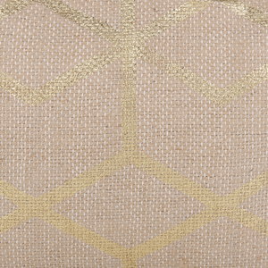 Pouf in juta beige 56 x 56 cm quadrato in tessuto ottomana poggiapiedi motivo con stampa dorata