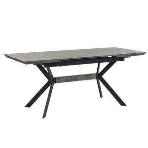 Tavolo da pranzo effetto cemento 140/180 x 80 cm gambe in metallo Nero cucina industriale