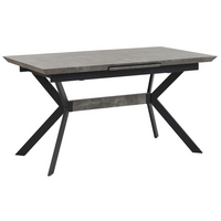Tavolo da pranzo effetto cemento 140/180 x 80 cm gambe in metallo Nero cucina industriale