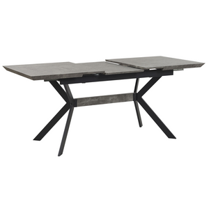 Tavolo da pranzo effetto cemento 140/180 x 80 cm gambe in metallo Nero cucina industriale