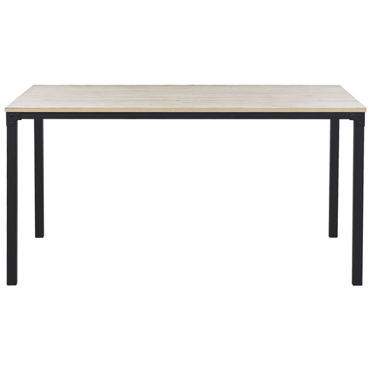 Tavolo da pranzo Nero con gambe in metallo truciolare di legno chiaro 150 x 90 cm scandinavo