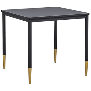 Tavolo da pranzo Piano in MDF Nero Tavolo da cucina quadrato 80 x 80 cm con gambe in metallo Stile glamour