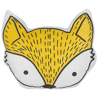 Cuscino per bambini in cotone giallo 50 x 40 cm a forma di volpe decorativo per camerette con animali