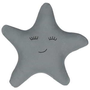 Cuscino per bambini Cuscino a forma di stella in tessuto grigio con imbottitura morbida per bambini