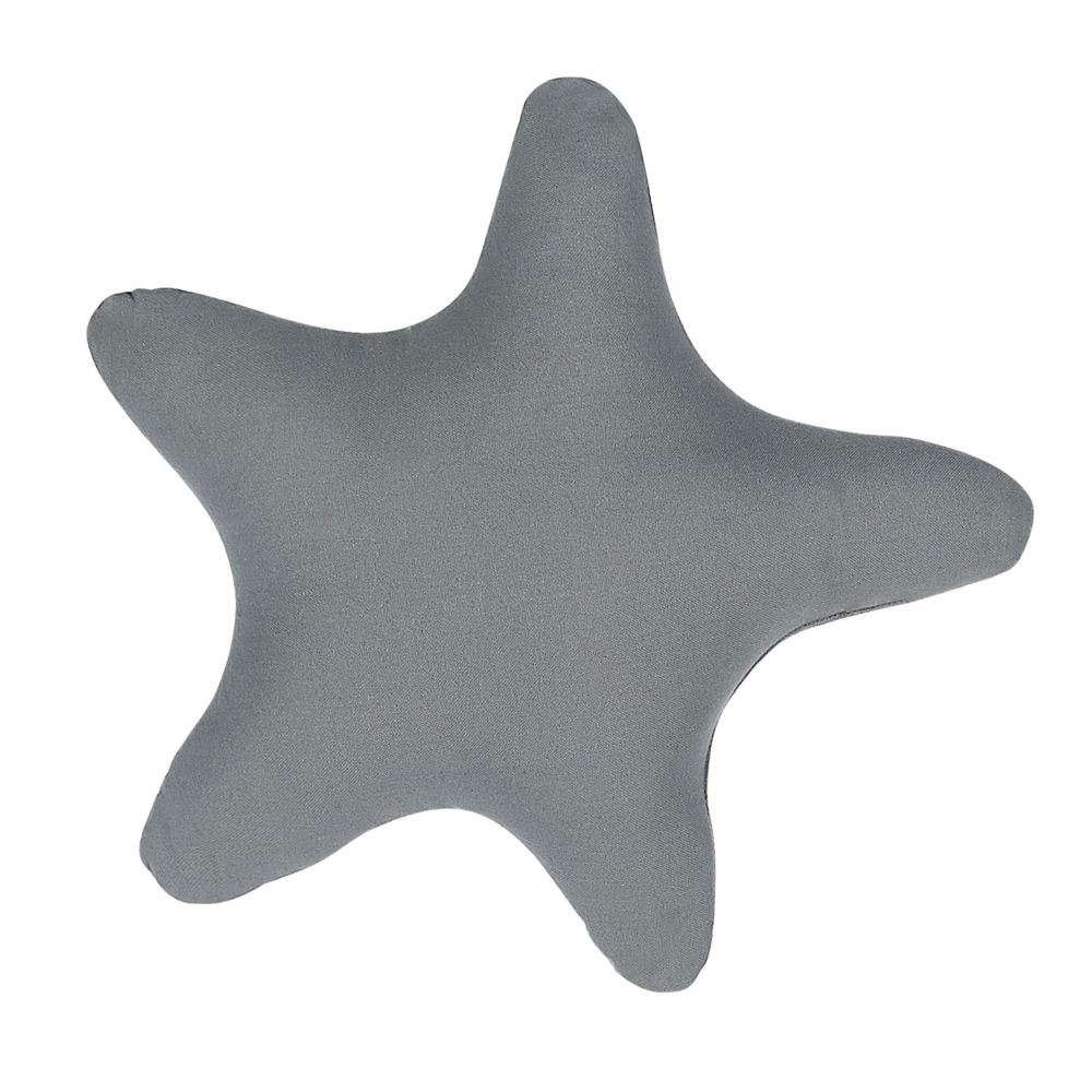 Cuscino per bambini Cuscino a forma di stella in tessuto grigio con imbottitura morbida per bambini