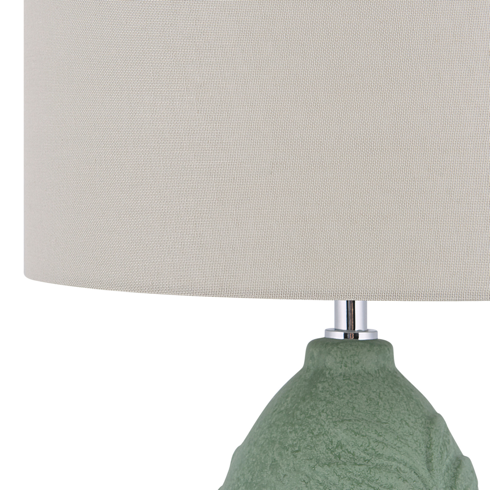 Lampada da comodino in ceramica verde e grigia da 59 cm con motivo a foglia moderno scandinavo