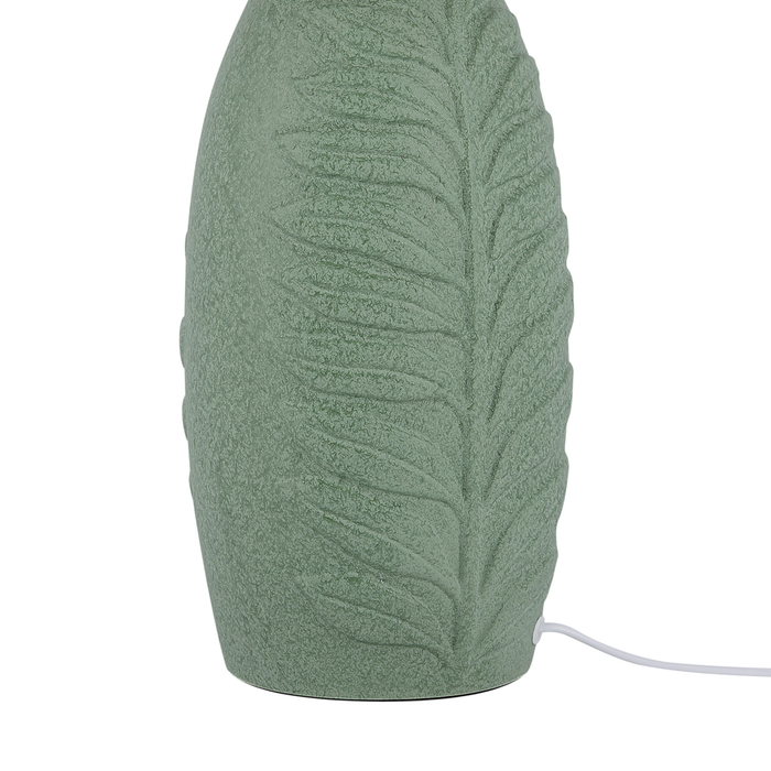 Lampada da comodino in ceramica verde e grigia da 59 cm con motivo a foglia moderno scandinavo