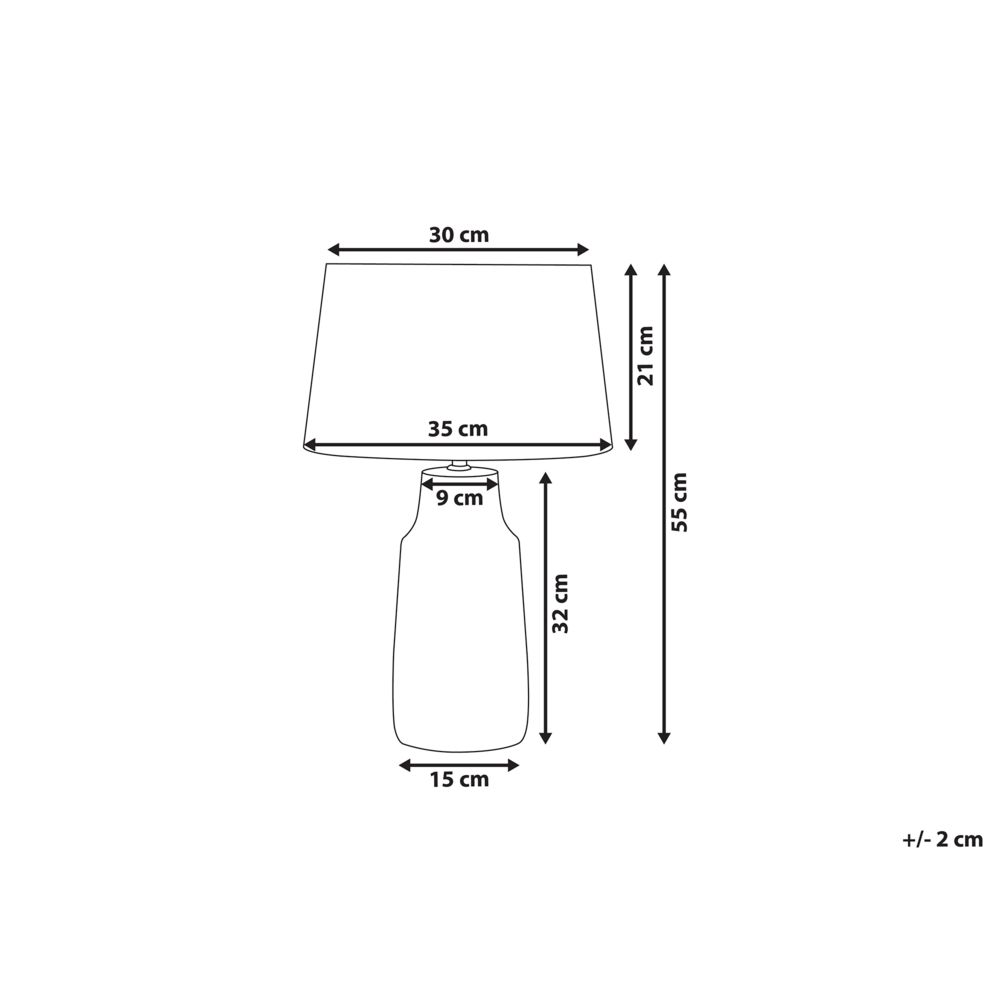 Lampada da Comodino in Ceramica Blu Mare e Grigia 55 cm Motivo Foglia Tradizionale