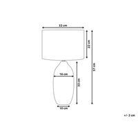 Lampada da comodino in ceramica beige 57 cm motivo a foglia con paralume a tamburo tradizionale