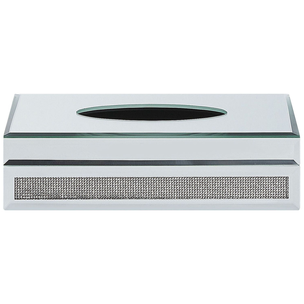 Porta fazzoletti a specchio Cristalli d'argento Accessorio decorativo per la casa