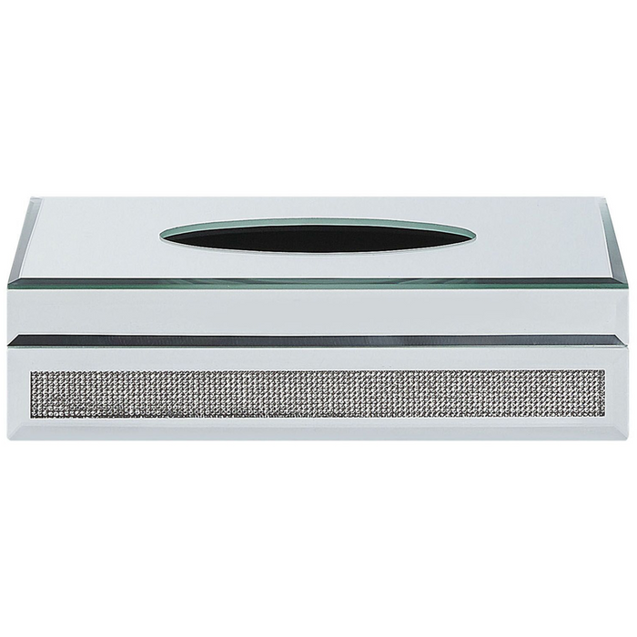 Porta fazzoletti a specchio Cristalli d'argento Accessorio decorativo per la casa