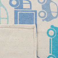 Tappeto per bambini Tessuto di cotone blu e bianco 60 x 90 cm Decorazioni per camerette rettangolari con motivo auto