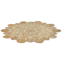 Tappeto tappetino Iuta Beige Rotondo Soggiorno di Campagna ø 135 cm
