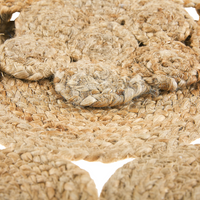 Tappeto tappetino Iuta Beige Rotondo Soggiorno di Campagna ø 135 cm