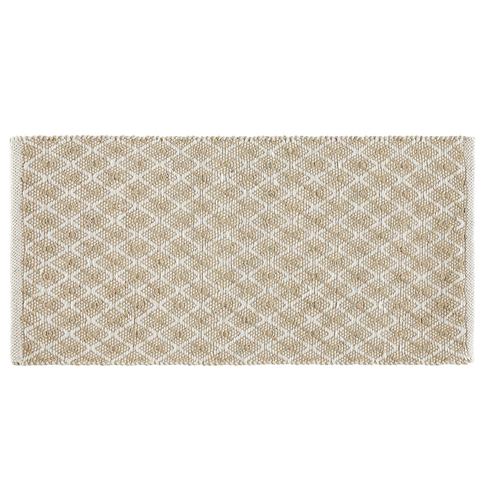 Tappeto passatoia Beige Iuta e Lana 50 x 80 cm Piccolo Tessuto a Mano Boho Corridoio Camera da Letto