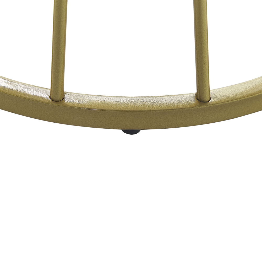 Tavolino Base in Metallo Dorato Effetto Marmo Piano Open Stile Glamour