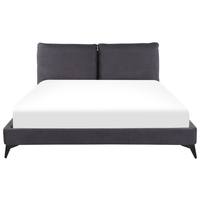 Letto imbottito moderno in ciniglia di colore grigio 180 x 200 cm moderno elegante