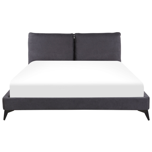 Letto imbottito moderno in ciniglia di colore grigio 180 x 200 cm moderno elegante