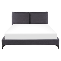 Letto imbottito moderno in ciniglia di colore grigio scuro 160 x 200 cm moderno elegante