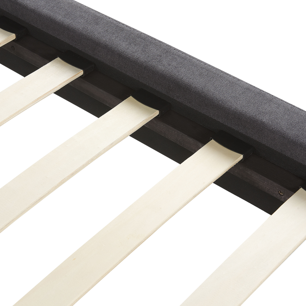 Letto imbottito moderno in ciniglia di colore grigio scuro 160 x 200 cm moderno elegante