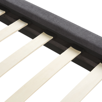 Letto imbottito moderno in ciniglia di colore grigio scuro 160 x 200 cm moderno elegante