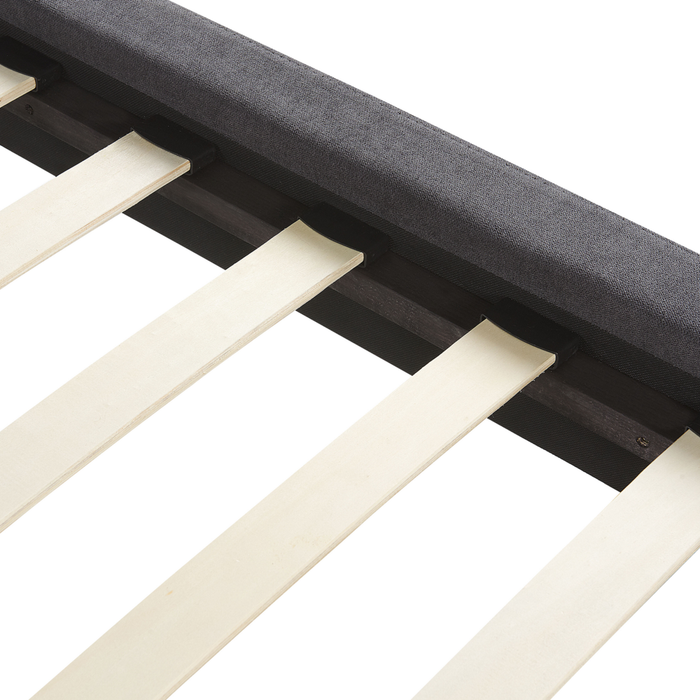 Letto imbottito moderno in ciniglia di colore grigio scuro 160 x 200 cm moderno elegante