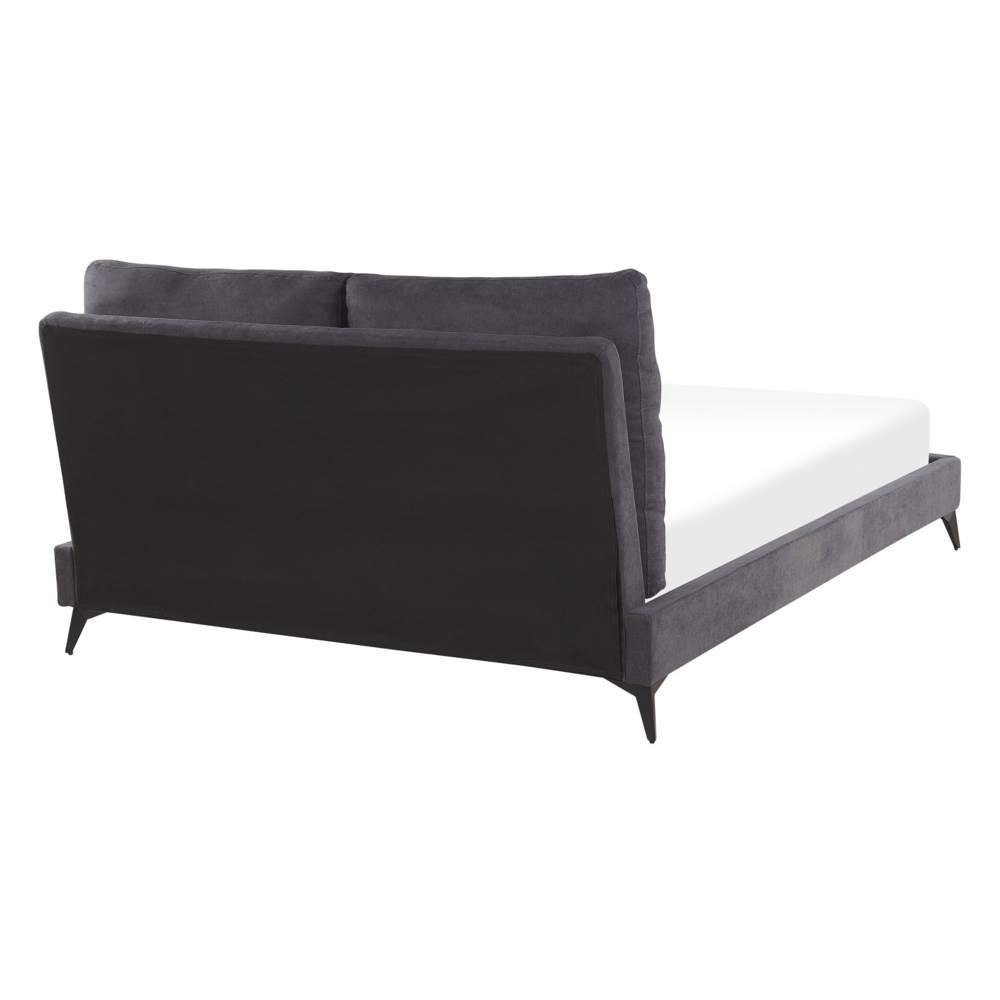 Letto imbottito moderno in ciniglia di colore grigio scuro 140 x 200 cm moderno elegante