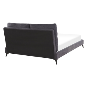 Letto imbottito moderno in ciniglia di colore grigio scuro 140 x 200 cm moderno elegante