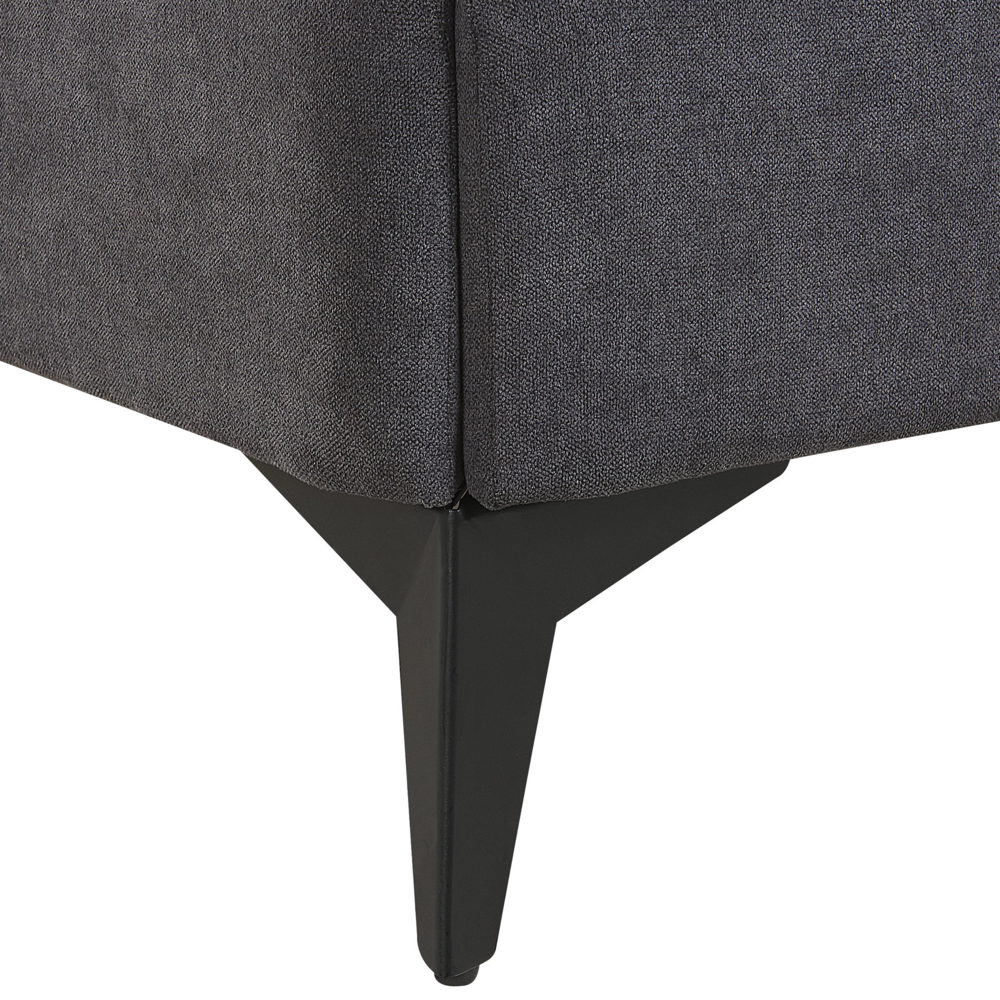 Letto imbottito moderno in ciniglia di colore grigio scuro 140 x 200 cm moderno elegante