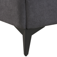 Letto imbottito moderno in ciniglia di colore grigio scuro 140 x 200 cm moderno elegante