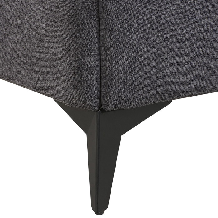 Letto imbottito moderno in ciniglia di colore grigio scuro 140 x 200 cm moderno elegante