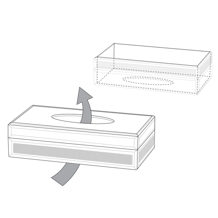 Porta fazzoletti a specchio Cristalli d'argento Accessorio decorativo per la casa